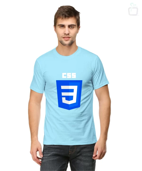 CSS logo baby blue front t-shirt